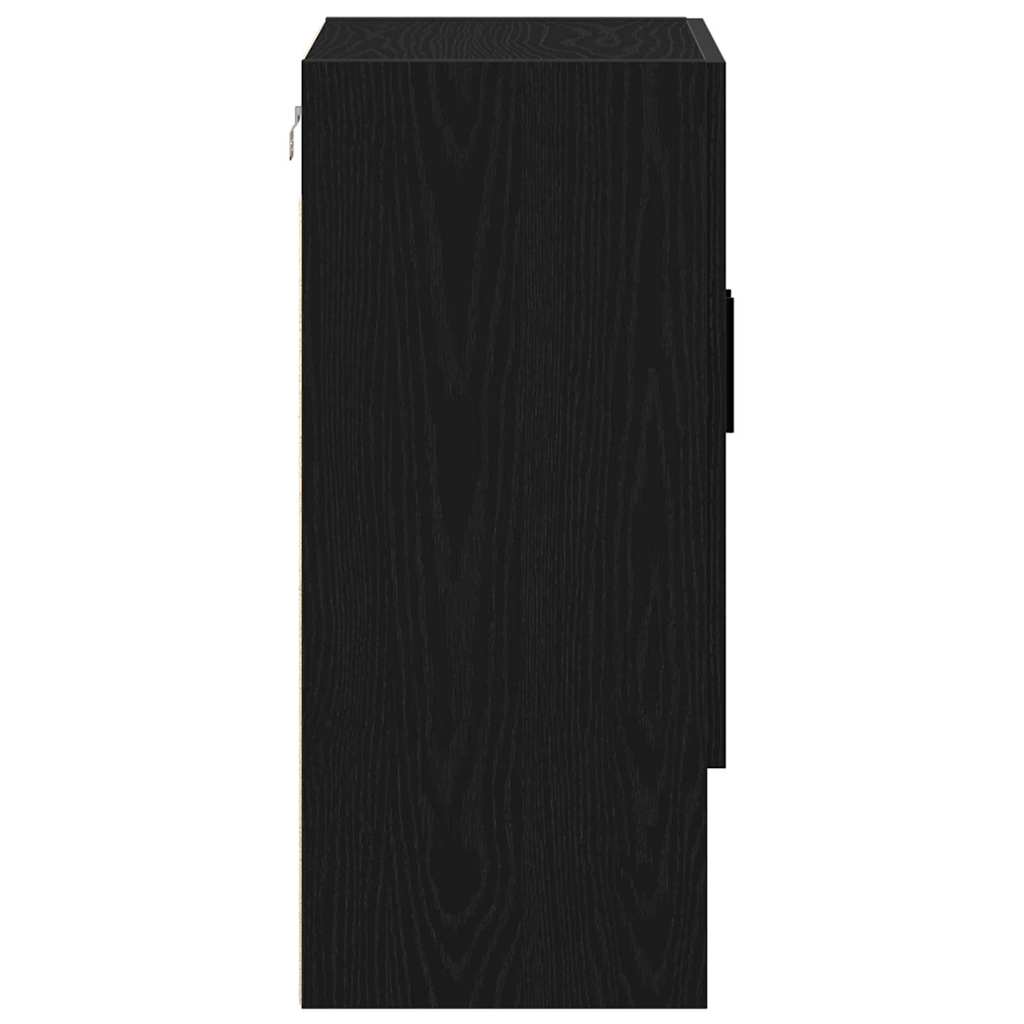 vidaXL Wall-mounted Cabinet 60 x 31 x 70 cm Engineered Wood Black Oak 6