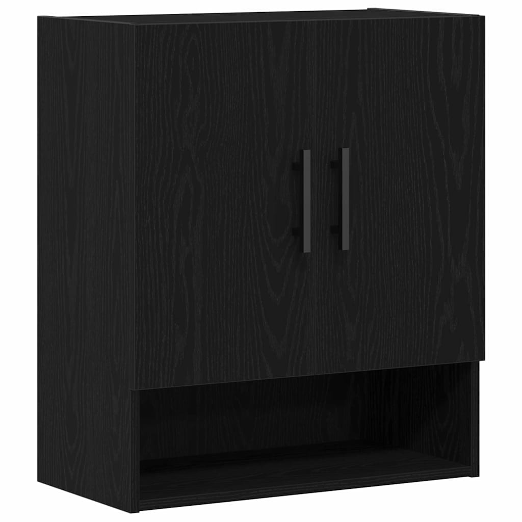vidaXL Wall-mounted Cabinet 60 x 31 x 70 cm Engineered Wood Black Oak 2