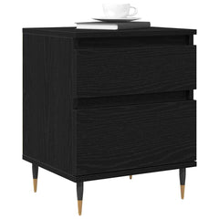 vidaXL Bedside Cabinet Black Oak 40 x 35 x 50 cm Engineered Wood 3