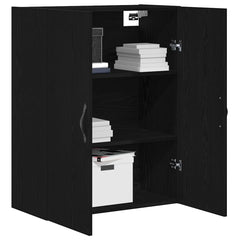 vidaXL Wall-mounted Cabinet Black Oak 69.5 x 34 x 180 cm 3