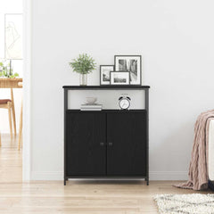 vidaXL Sideboard Black Oak 70 x 30 x 80 cm Engineered Wood 4
