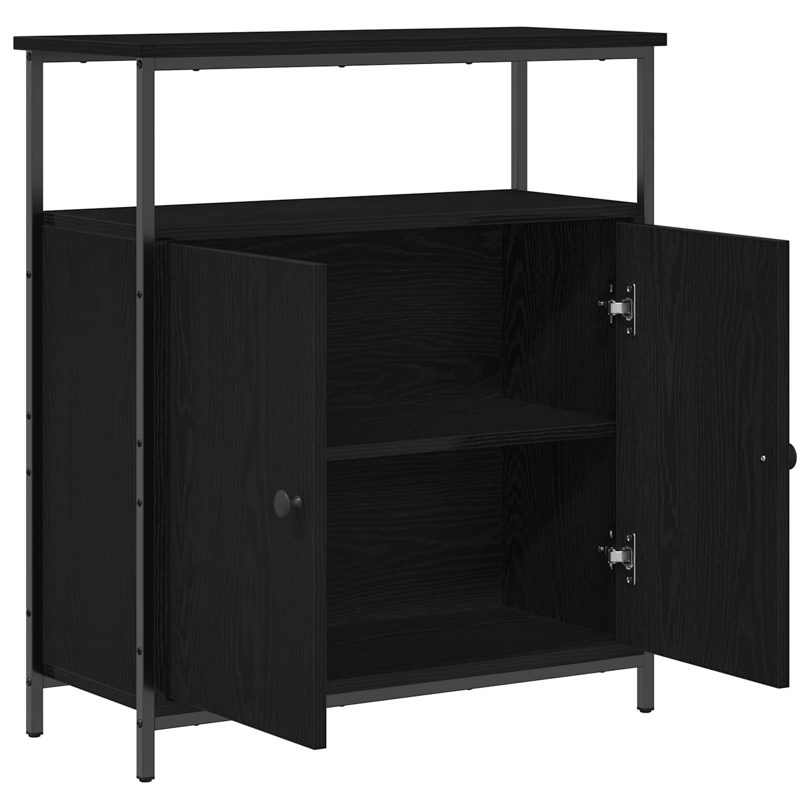 vidaXL Sideboard Black Oak 70 x 30 x 80 cm Engineered Wood 5