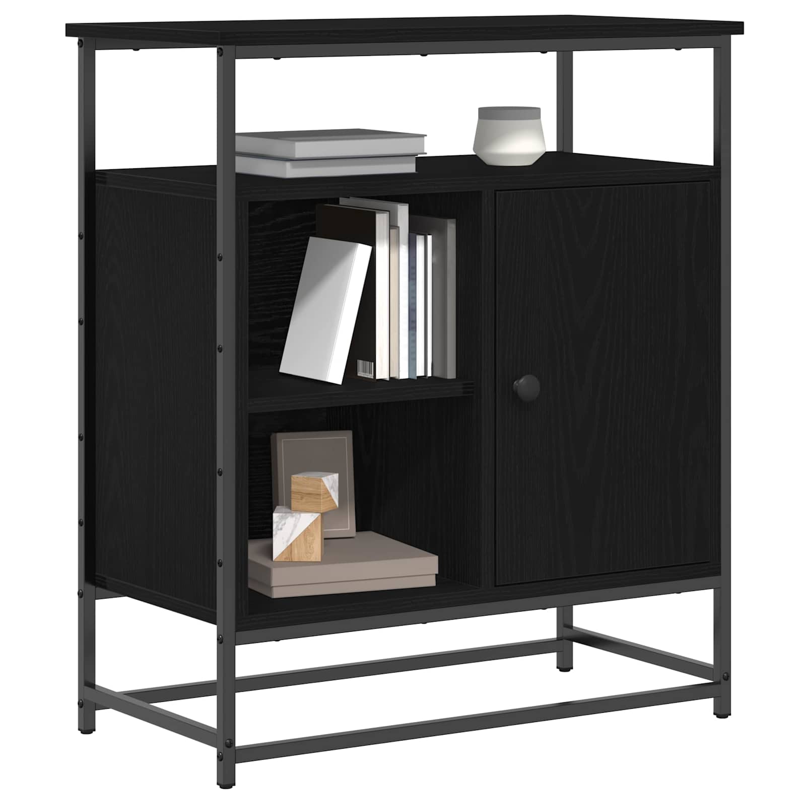 vidaXL Sideboard Black Oak 69 x 35 x 80 cm Engineered Wood 3