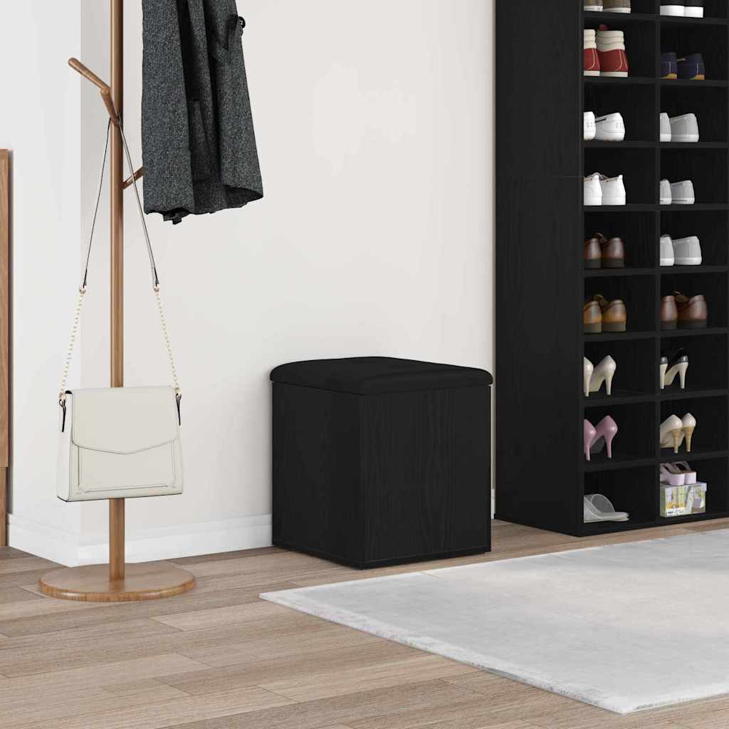 vidaXL Storage Bench Black Oak 42 x 42 x 45 cm Engineered Wood 1