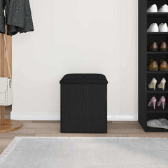 vidaXL Storage Bench Black Oak 42 x 42 x 45 cm Engineered Wood 4