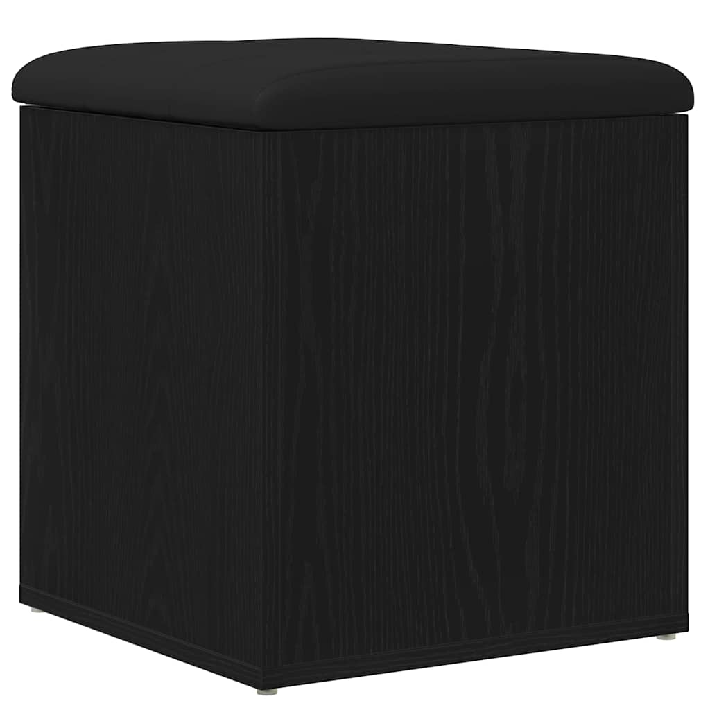 vidaXL Storage Bench Black Oak 42 x 42 x 45 cm Engineered Wood 2