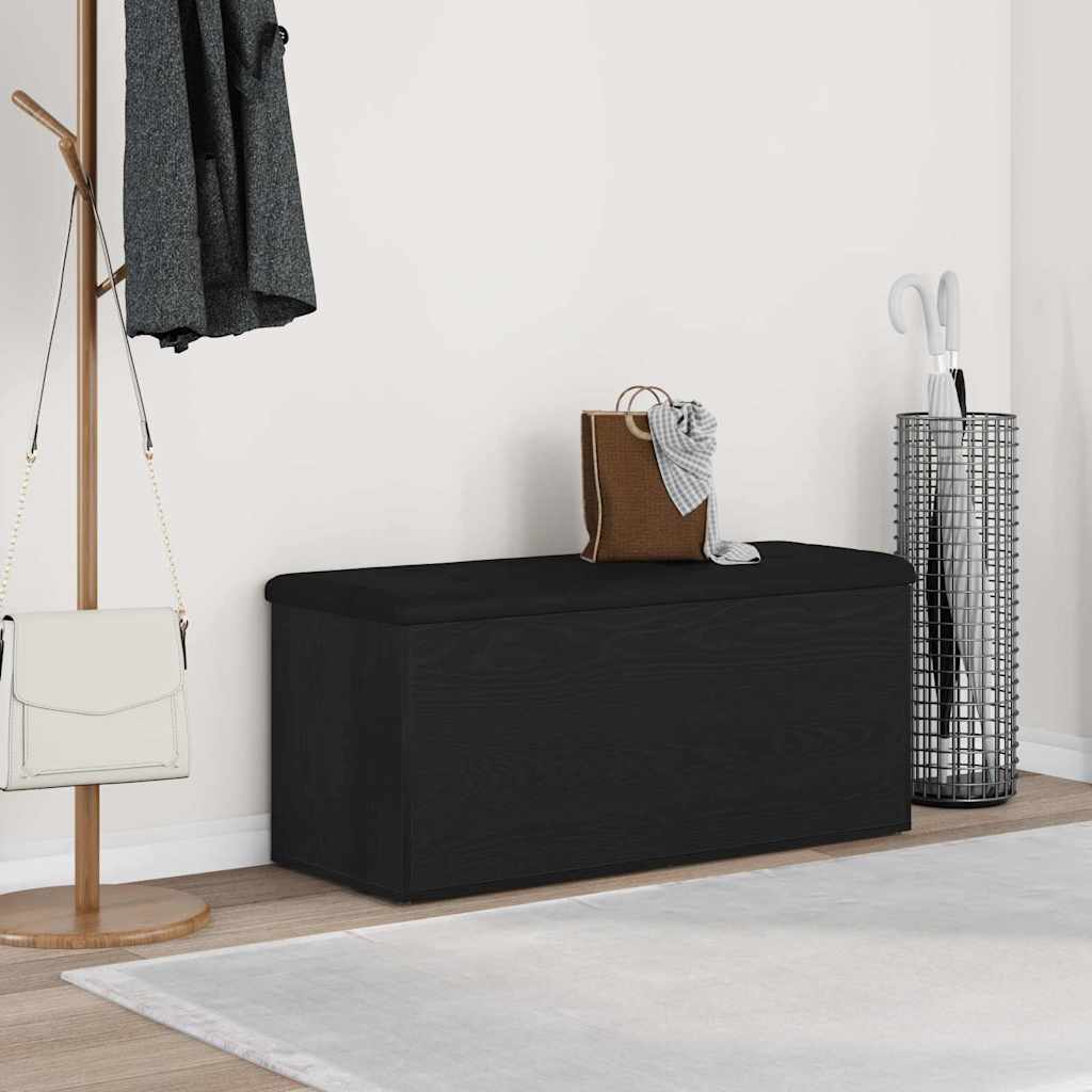 Storage Bench Engineered Wood in Black Oak
