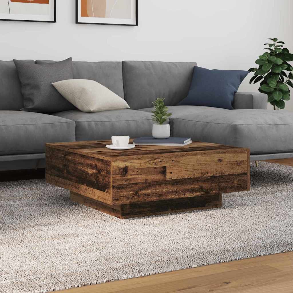 vidaXL Coffee Table with LED Lights 80x80x31 cm