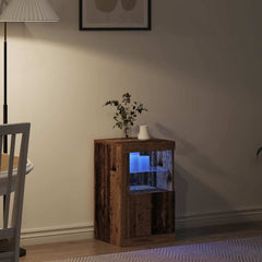 vidaXL LED Sideboard 41 x 37 x 67 cm Engineered Wood Old Wood 5