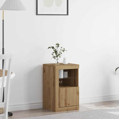 vidaXL LED Sideboard 41 x 37 x 67 cm Engineered Wood Artisan Oak 1