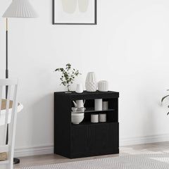 vidaXL LED Sideboard Black 60.5 x 37 x 67 cm Engineered Wood 1