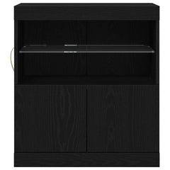 vidaXL LED Sideboard Black 60.5 x 37 x 67 cm Engineered Wood 6