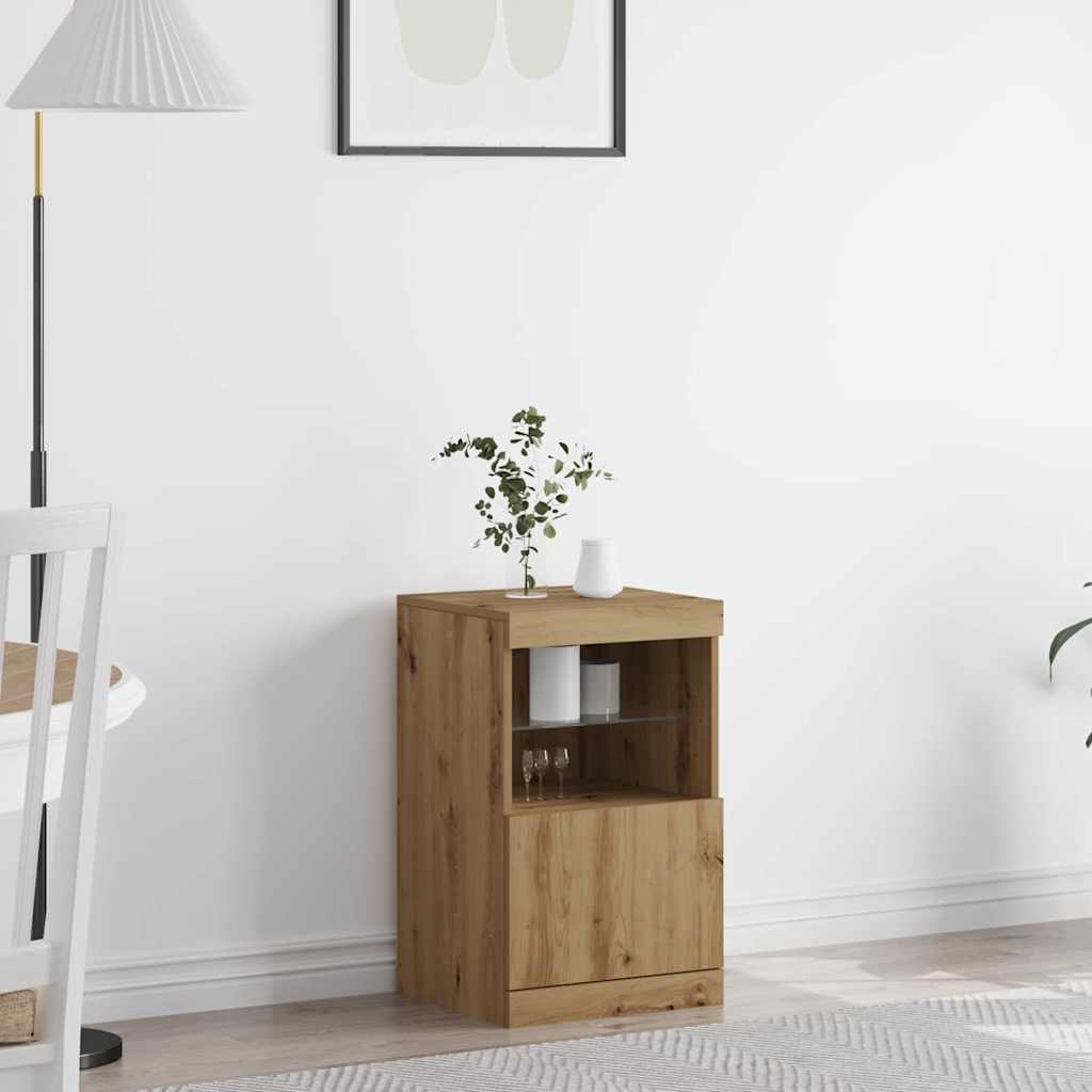 vidaXL LED Sideboard Artisan Oak 41 x 37 x 67 cm Engineered Wood 1