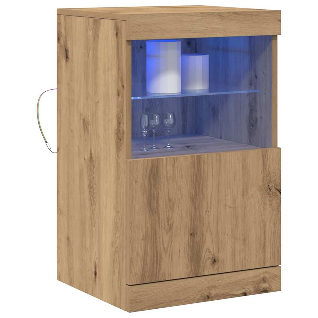 vidaXL LED Sideboard Artisan Oak 41 x 37 x 67 cm Engineered Wood 3