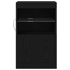 vidaXL LED Sideboard Black Oak 41 x 37 x 67 cm Engineered Wood 6