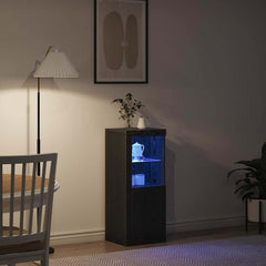 vidaXL LED Sideboard Black Oak 41 x 37 x 100 cm Engineered Wood 4