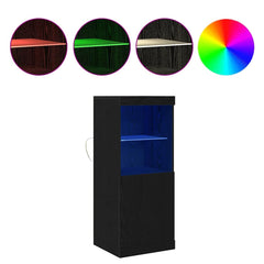 vidaXL LED Sideboard Black Oak 41 x 37 x 100 cm Engineered Wood 2