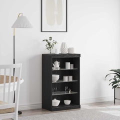 vidaXL LED Sideboard Black Oak 60.5 x 37 x 100 cm Engineered Wood 1