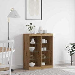 Sideboard with LED Lights 81x37x100 cm Artisan oak