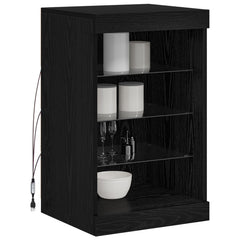 vidaXL LED Sideboard Black Oak 41 x 37 x 67 cm Engineered Wood 3