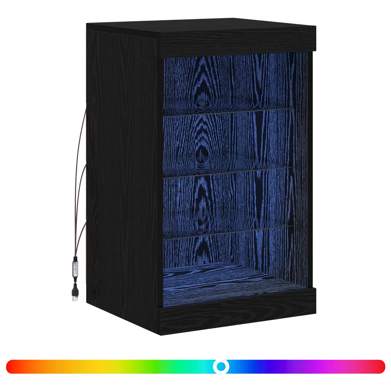 vidaXL LED Sideboard Black Oak 41 x 37 x 67 cm Engineered Wood 4