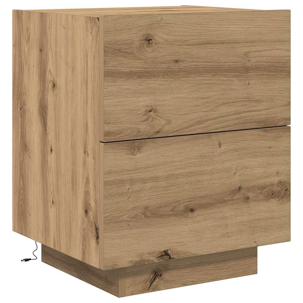 vidaXL Bedside Cabinet Artisan Oak 45 x 40 x 55 cm Engineered Wood 2
