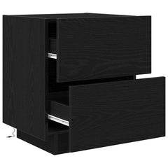 vidaXL Bedside Cabinet Black Oak 45 x 40 x 55 cm Engineered Wood 5