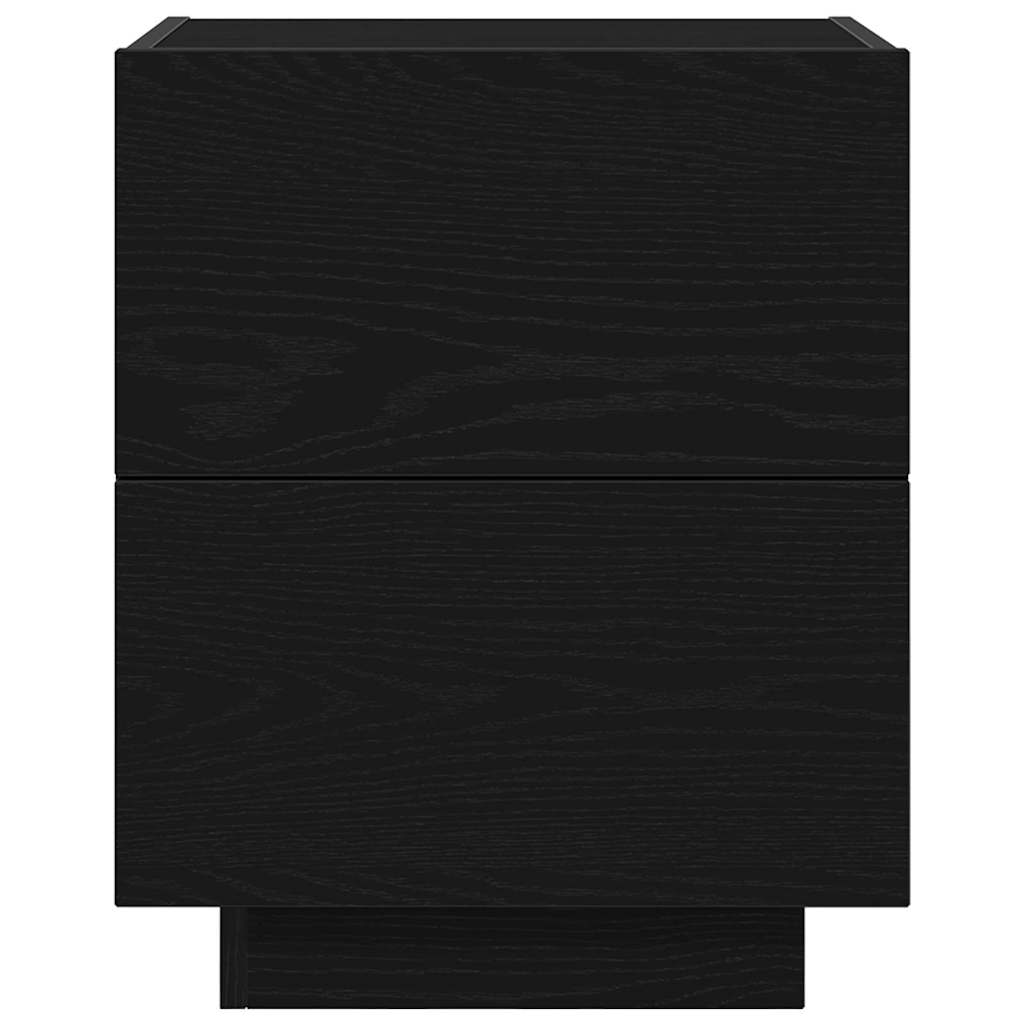 vidaXL Bedside Cabinet Black Oak 45 x 40 x 55 cm Engineered Wood 6