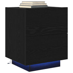 vidaXL Bedside Cabinet 2 pcs Black Oak 45 x 40 x 55 cm Engineered Wood 3