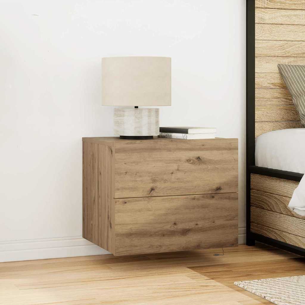 vidaXL Bedside Cabinet Artisan Oak 50 x 39 x 41 cm Engineered Wood 1
