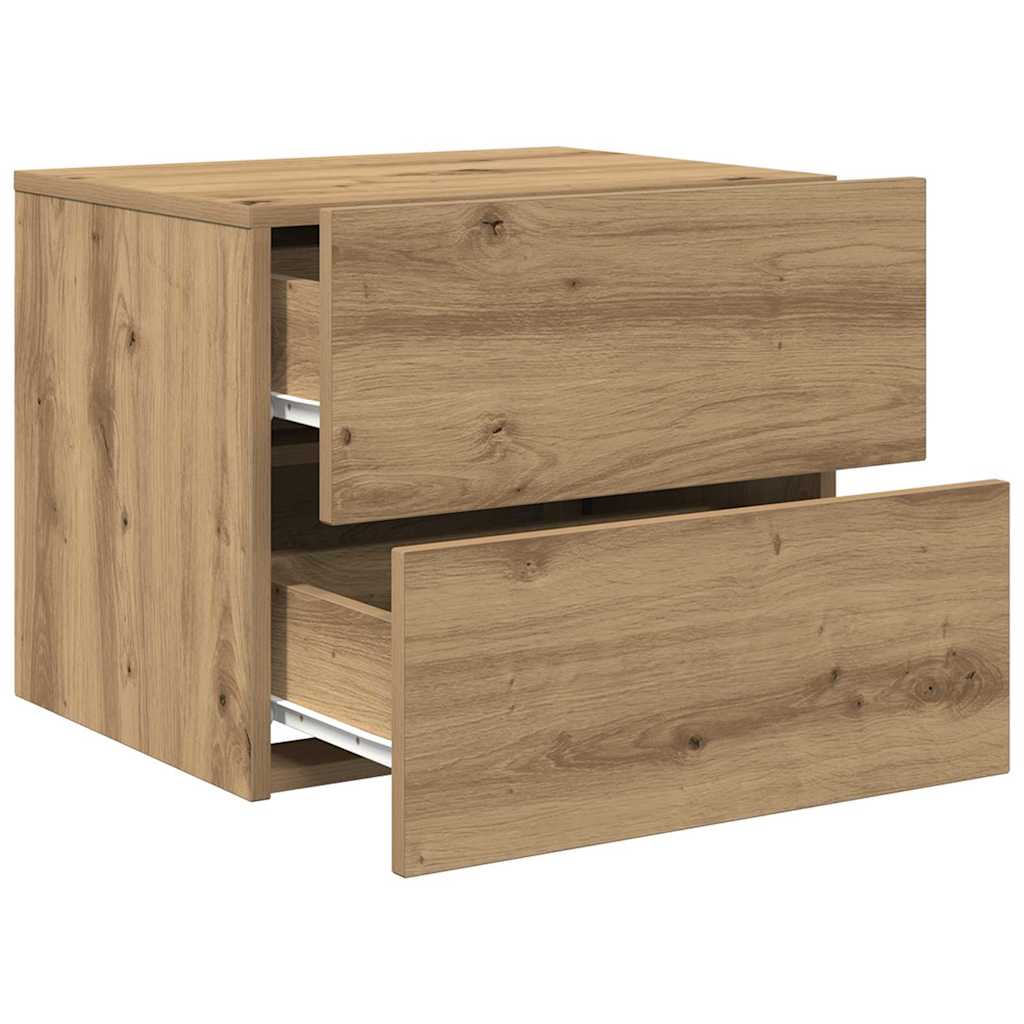 vidaXL Bedside Cabinet Artisan Oak 50 x 39 x 41 cm Engineered Wood 5