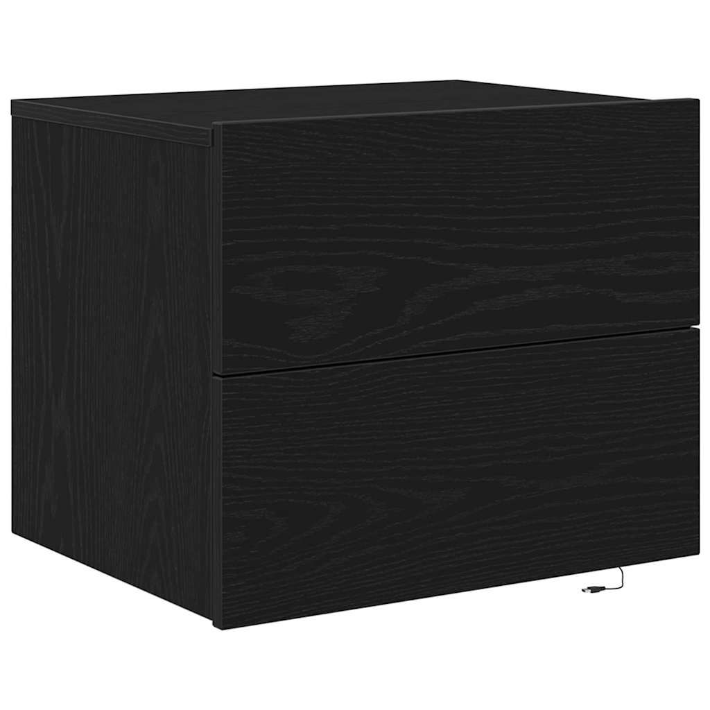 vidaXL Bedside Cabinet 2 pcs Black Oak 50 x 39 x 41 cm Engineered Wood 6