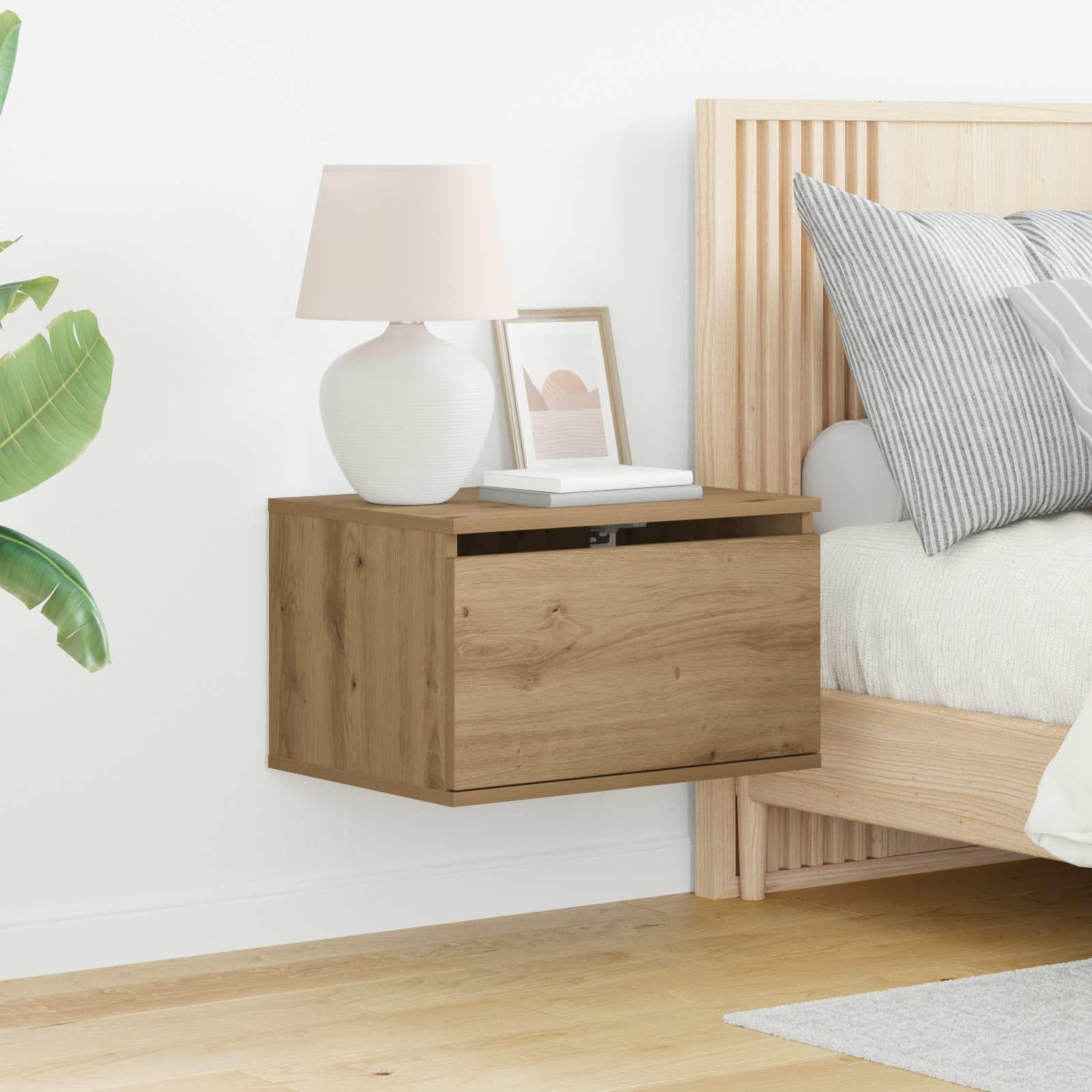 vidaXL Wall-mounted Bedside Cabinet 2 pcs Artisan Oak 50 x 36 x 30 cm 1