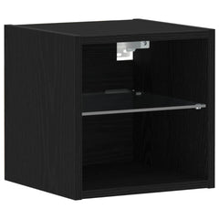 vidaXL LED Wall Bedside Cabinet 2 pcs Black 30 x 28.5 x 30 cm 6