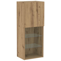 TV Cabinet with LED Lights 40,5x30x102 cm 1 Width 40.5 cm Height 102 cm Artisan oak