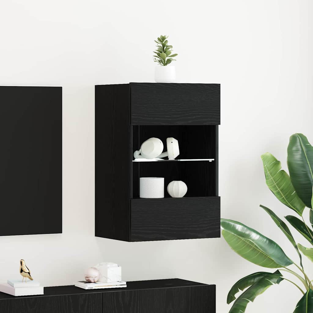 vidaXL TV Cabinet Set 40 x 30 x 60.5 cm Black Engineered Wood 1