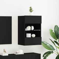 vidaXL TV Cabinet Set 40 x 30 x 60.5 cm Black Engineered Wood 1