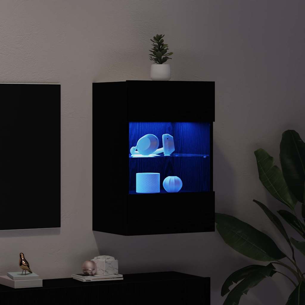 vidaXL TV Cabinet Set 40 x 30 x 60.5 cm Black Engineered Wood 5