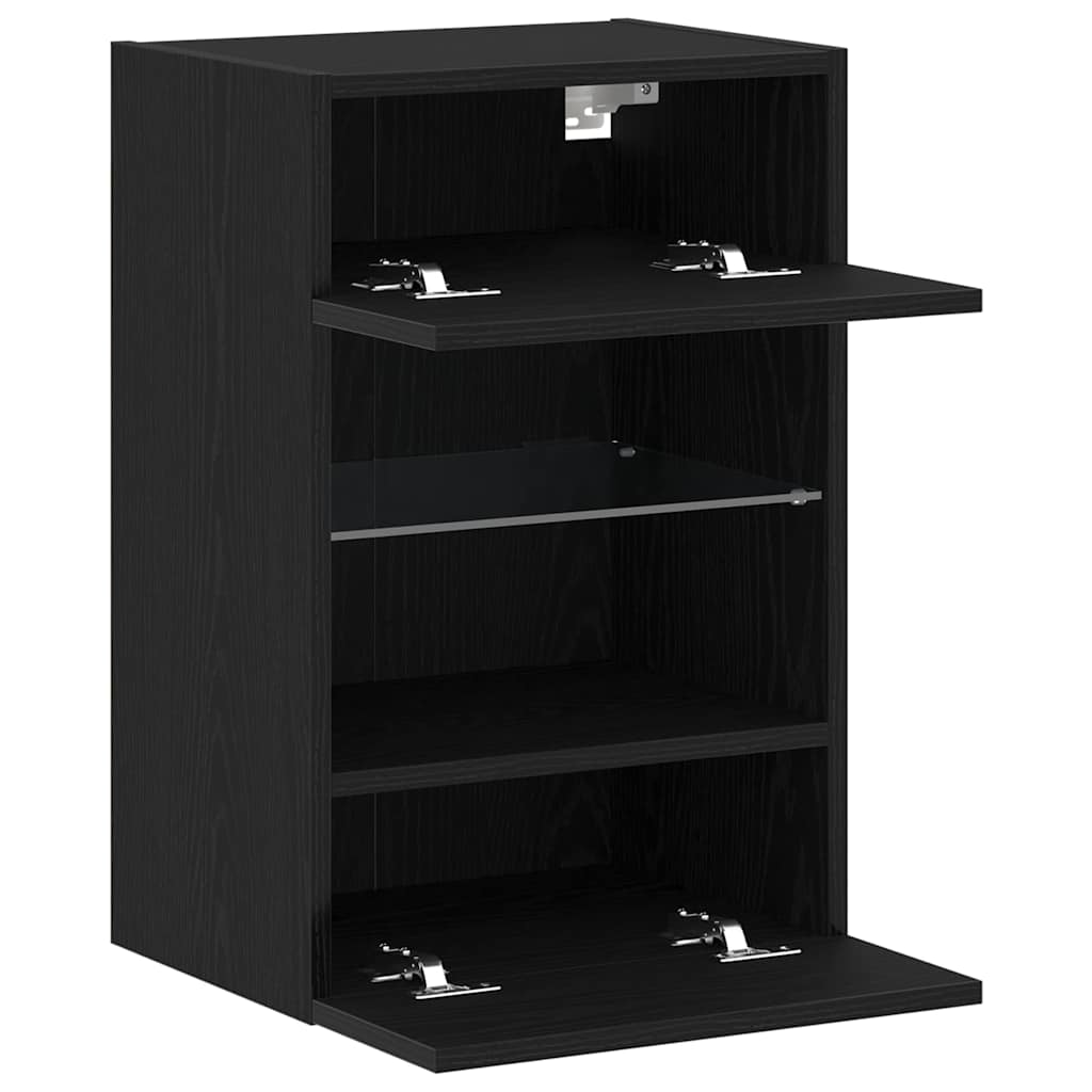 vidaXL TV Cabinet Set 40 x 30 x 60.5 cm Black Engineered Wood 6