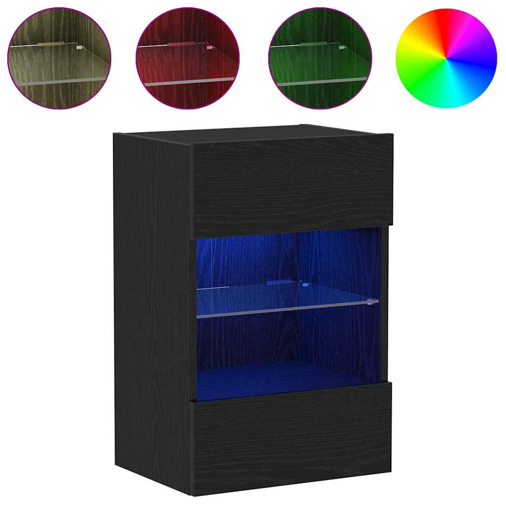 vidaXL TV Cabinet Set 40 x 30 x 60.5 cm Black Engineered Wood 4