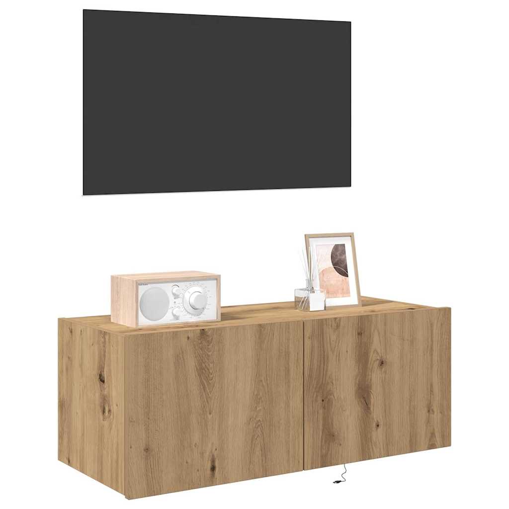vidaXL TV Wall Cabinet 80 x 35 x 31 cm Artisan Oak Engineered Wood 3