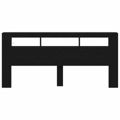 vidaXL LED Headboard Black Oak Engineered Wood 6
