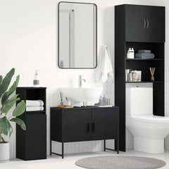 vidaXL Bathroom Sink Cabinet Black Oak 80 x 30 x 60 cm Engineered Wood 1