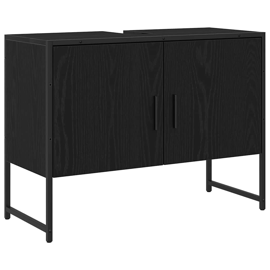 vidaXL Bathroom Sink Cabinet Black Oak 80 x 30 x 60 cm Engineered Wood 2
