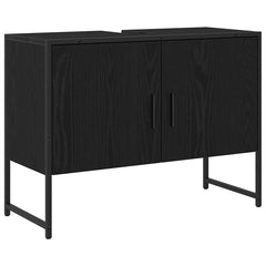 vidaXL Bathroom Sink Cabinet Black Oak 80 x 30 x 60 cm Engineered Wood 2