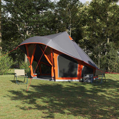 Tipi Tent 10-Person Taffeta Width 51 cm Grey and orange