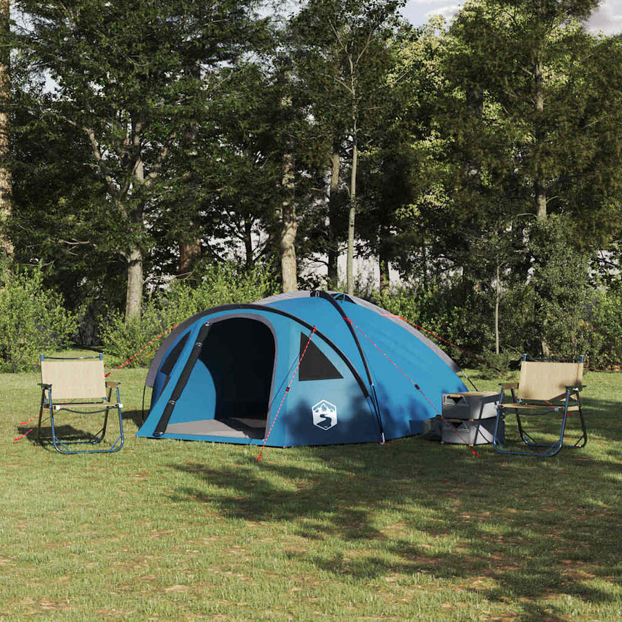Dome Tent 4-Person Taffeta Waterproof Blue