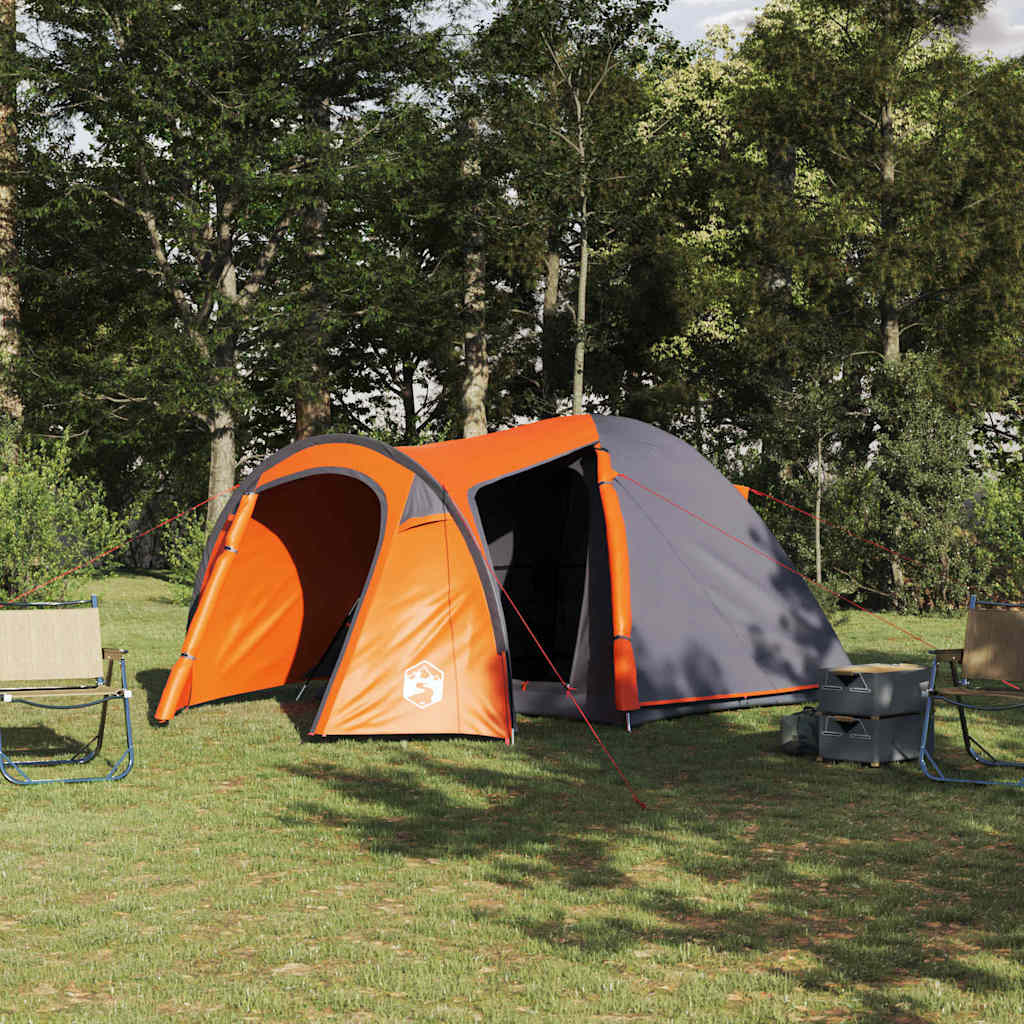 Dome Tent 6-Person Taffeta Waterproof Grey and orange