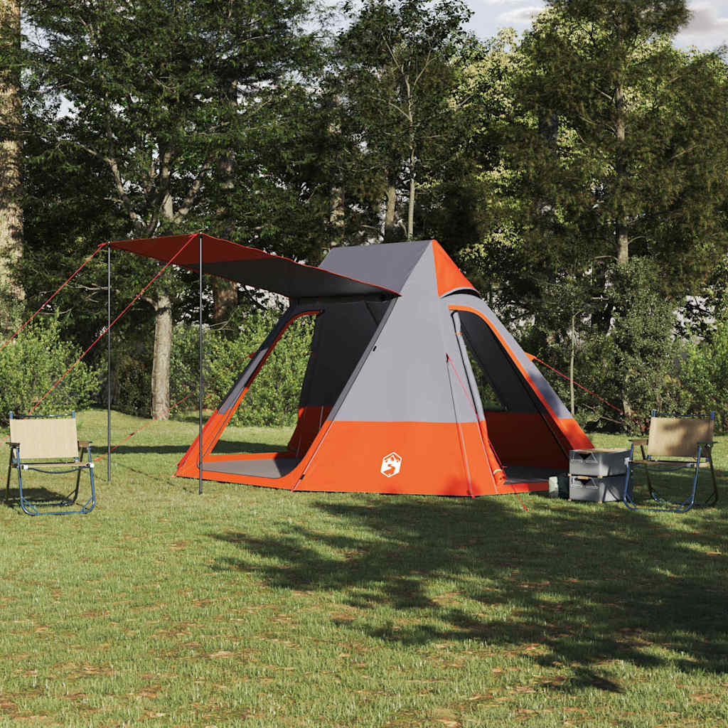 Camping Tent 10-Person Taffeta Waterproof Grey and orange