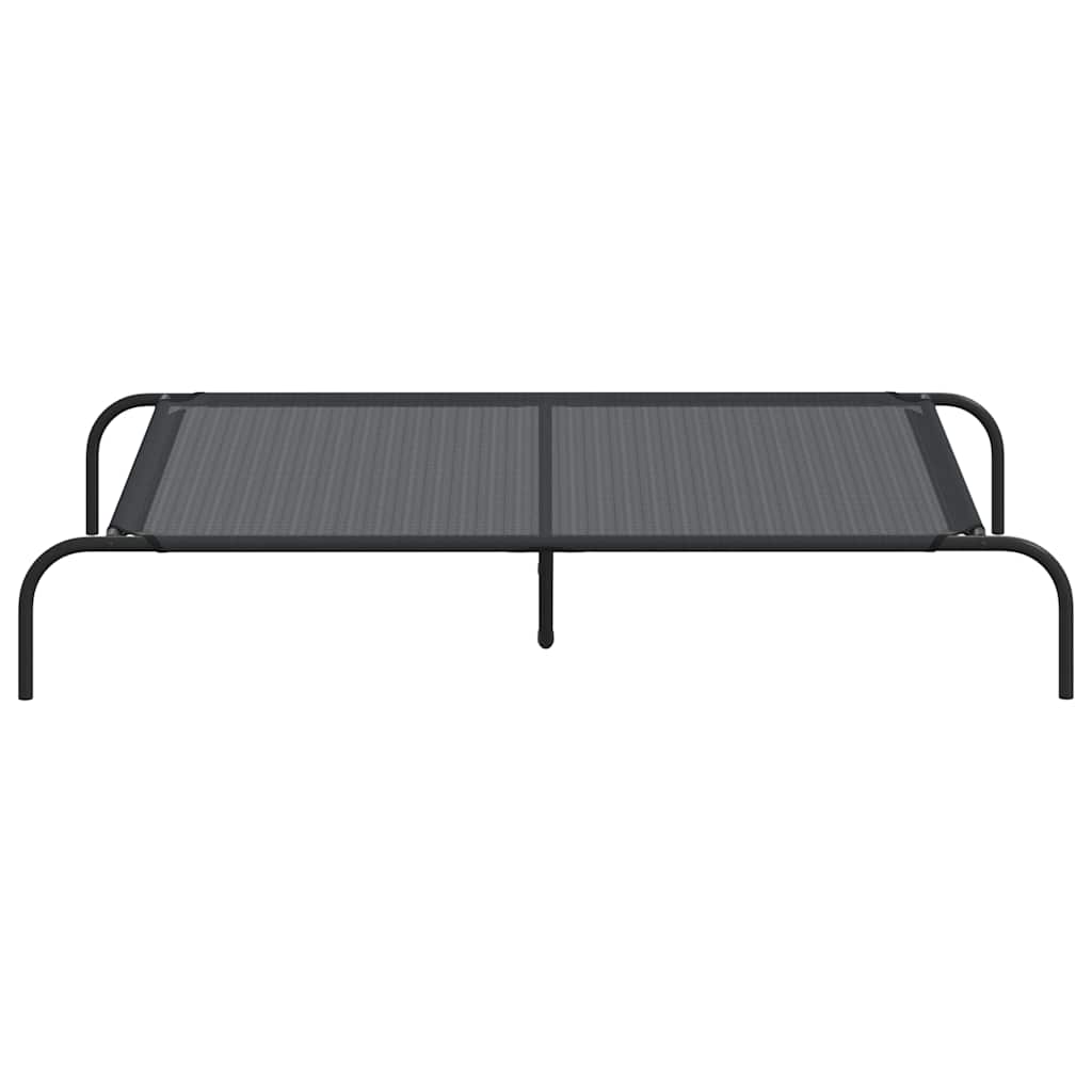 vidaXL Elevated Dog Bed Black 130x80x20 cm Textilene and Steel 4